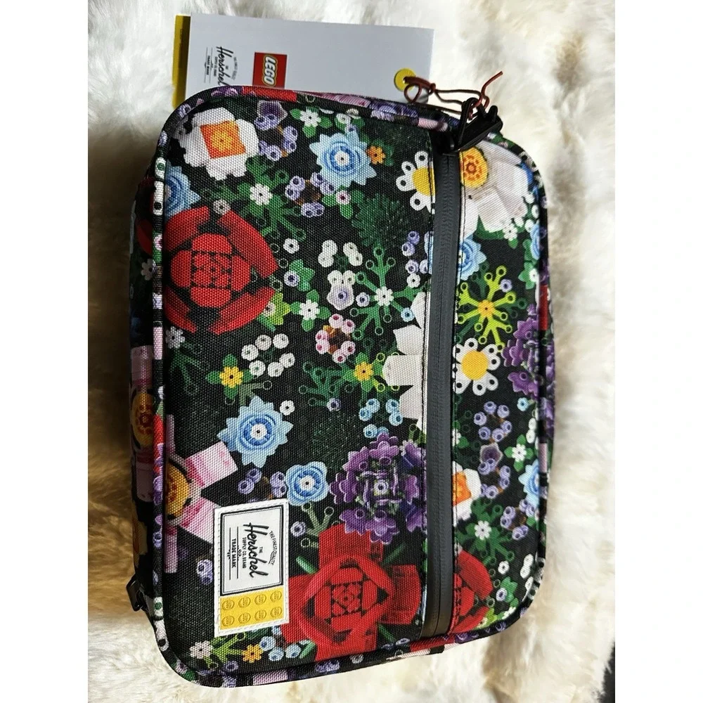 NWT LEGO +  Herschel Botanical Collection POP QUIZ LUNCH BOX Floral Garden